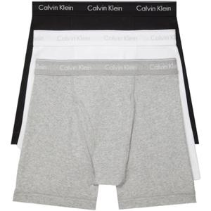 Calvin Klein Men's Cotton Classics 3-Pack Boxer Brief (Large, Black, Grey Heather, White)