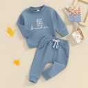 Bonangber Sibling Matching Outfits Newborn Toddler Baby Long Sleeve Crewneck Sweatshirt with Pants Cute Fall Winter Clothes Size 100