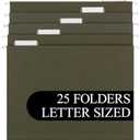 Island Hanging File Folder 1/5 Cut, Letter Size, Standard Green, 25 Count (372 1/5)