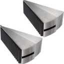 Mobestech 2pcs Adjustable Heavy Duty Door Stopper Wedge Stainless Steel Door Stop for Secure Holding Slip Base for Home and Hotel Use Material