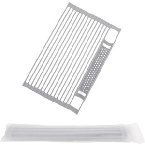 Roll Up Dish Drying Rack, Silicone All Inclusive Portable Drainer for Kitchen Sink Counter, 52 Centimeters X 33 Centimeters