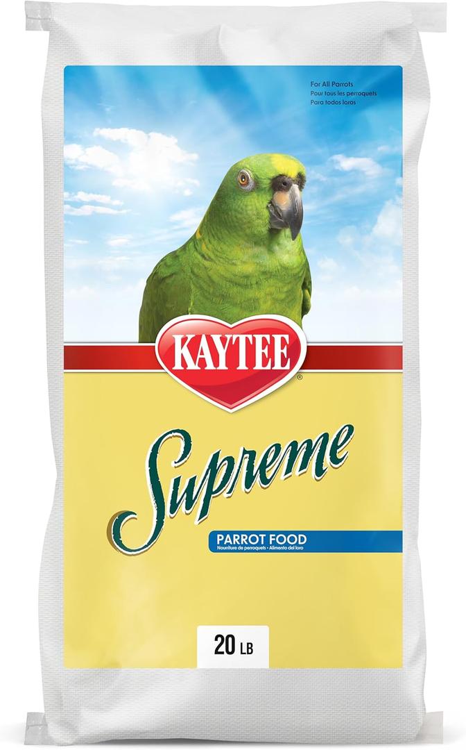 Kaytee Supreme Pet Parrot Food, Natural Seed & Grain Blend, 20 Pounds
Easy daily feeding. Balanced bird food with seeds, grains and pellets. Bird feed with natural protein, fiber, whole grains