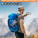 GOODaaa Portable Charger 24000mAh Built in 4 Cables and Thermometer 15W Fast Charging Power Bank Five Outputs Three Inputs Solar Charger Power Bank, SOS/Strobe/Strong Flashlights, Carabiner