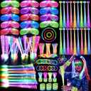 OLUPP 148 PCS Glow in the Dark Party Supplies, 16 Fiber Optic Wands, 14 LED Glasses, 100 Glow Sticks and 18 LED Hair Clips Fiber Optic for Neon Party, Wedding, Birthday, Concert, New Year