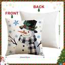 2 x Artscope Christmas Tree Snowman Throw Pillow Covers 20x20 Inch Set of 4, Let It Snow Holly Jolly Winter Hoilday Christmas Decoration Pillow Cases for Home Sofa Couch Decor-Beige