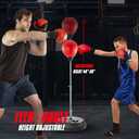 TechTools Punching Bag with Stand, Boxing Bag for Teens & Adults - Height Adjustable - Speed Bag for Training, Boxing Equipment, Stress Relief & Fitness, 58 Inches X 18"