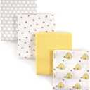 Hudson Baby Unisex Baby Cotton Flannel Receiving Blankets, Bee, One Size