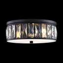 Crystal Farmhouse Drum Semi Flush Mount Close to Ceiling Light Fixture,Black Finish for Living Room Dining Room Bedroom Kitchen Island Hallway (Black, 10 Inch)