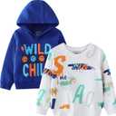 2-Pack Boys Sweatshirts ToddlerCotton Long Sleeve Crewneck Pullover Kids Winter Warm Shirt Sweater Tops 2T-7 Years