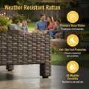 Wisteria Lane 7 Piece Patio Furniture Set, Wicker Patio Sectional with Wide Armrest, All Weather Outdoor Dining Set, Outdoor Furniture Patio Conversation Set with Ottoman, Grey