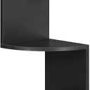 VASAGLE Corner Shelf Wall Mount, 5-Tier Floating Corner Bookshelf, Plant Shelf for Bedroom, Living Room, Bathroom, Home Office, Ink Black, 1 Set