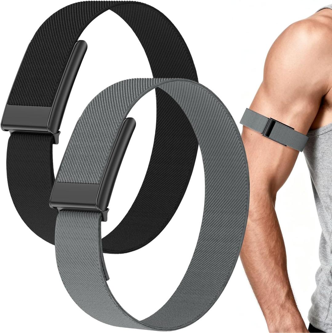 Vanet 2-Pack Nylon Straps Compatible for Whoop 5.0 Bicep Bands Peak, MG Life & One, Breathable Sport Elastic 5.0 Ankle/Arm Bands Fitness Training, Adjustable Replacement Strap Men Women, Not for Gen 4