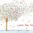 PETER PAUPER PRESS Festive Tree of Hearts Deluxe Boxed Holiday Cards (20 cards, 21 self-sealing envelopes)