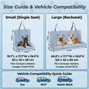Premium Cooling Dog Car Bed for Medium & Large Dogs, Breathable Back Seat Travel Dog Car Seat, Cool-to-Touch Washable Pet Travel Bed with Supportive Bolster L