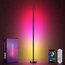 OIYN Smart RGBICW LED Corner Floor Lamp - 16 Million DIY Colors, 68+ Scenes, Music Sync, App & Remote Control, Color-Changing Ambient Lighting for Living Rooms, Bedrooms, and Gaming Rooms