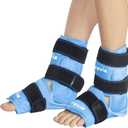 REVIX Foot Ankle Ice Pack Wraps for Discomfort, Reusable Gel Ice Wrap with Cold Compression Therapy, Plantar Fasciitis, Post-Workout Feet Recovery, Soft Plush Lining, 2 Packs
