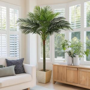 FLOWORLD Palm Tree Artificial Tropical Plant 6FT Tall Faux Plants Indoor Fake Floor Plants Decorative Palm Tree House Large Office Plant Artificial Palm Trees for Home Decor