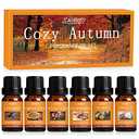 SALUBRITO Fall Fragrance Oils Set, Autumn Essential Oil for Diffuser, Candle Making, Aromatherapy Oils Gift - Cinnamon, Pumpkin Spice, Vanilla, Snickerdoodle, Spiced Cider, Nutmeg, 6x10ml