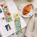 INFUNLY 6PCS DIY Flower Cross Stitch Bookmark Kit for Beginners 8.66"3.15" Stamped Embroidery Bookmark Kit Hand Plant Bookmark Cross Stitch Kits with Instruction for Book Lovers Reader Writers