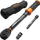 HORUSDY 1/4" Torque Wrench 4PCS Set, 20-240 in-lb Click Torque Wrench with 3" Extension Bar & 1/4" to 3/8" Adapter, Cr-V Inch Pound Torque Wrenches for Bike, Motorcycle & Small Engine Repair