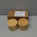 Bamboo Salt Cellar, 2 PCS Salt Container with Built-in Spoon, Salt Box Bowl with Magnetic Swivel Lid, Elegant Kitchen Salt Holder Saver Jar to Storage Pepper Spice Sea Salt for Countertop