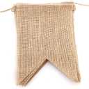 LWR CRAFTS Burlap Bunting Banner Swallow-Tailed Flags 15 Pieces 15 feet