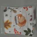 2 x Thanksgiving Waterproof Tablecloth  Fall Harvest Pumpkins, Maple Leaves & Berries Print  Autumn Rectangle Table Cover for Dining or Party, White, 60" Round