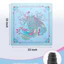Mahjong Mat, Light Blue, 33x33 Inch, 3mm Thick, in Clear Tube, 33in×33in×0.12in