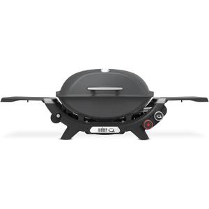 Weber Q 2800N+ Liquid Propane Portable Grill, Charcoal Grey – Wide 250°–700°F Temp Range with Plus Burner for Searing, Low‑Temp Roasting & High-Dome Lid for Travel & Camping