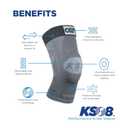 OrthoSleeve Stabilizing Compression Knee Brace KS8 with Patella Stabilizer Ring, Stability Splints and Adjustable Top for Knee Pain, Arthritic Knees, Post-Surgery and Swelling (X-Large)