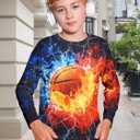 RAISEVERN Boys Girls 3D T-Shirt Graphic Print Tees Long Sleeve Shirts Size 6-14