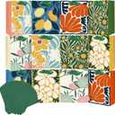qiqee 2.4"x4.7"x6.3" inch 12PCS Clash Flowers Paper Gift Bags with Tissue Paper Handles Medium Size12pcs Bags +36pcs Tissue Paper