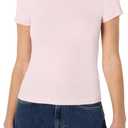 Amazon Essentials Women's Slim-Fit Stretch Rib Short Cap Sleeve Crew Neckline Tee, XXL