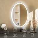 LED Bathroom Mirror, 40X24 Inches Oval LED Mirror for Bathroom, Vanity Mirror with Lights with Anti-Fog & 3 Colors, Wall-Mounted Dimmable Bathroom Mirror with Backlit