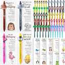 60 Sets Valentines Gifts for Coworker Funny Animal Pens and Inspirational Bookmarks with Thank You Words Employee Appreciation Gifts for Teacher Staff Team Office Favors