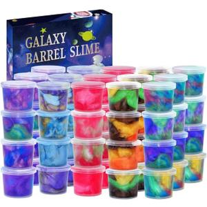 48 Packs Galaxy Slime, Party Favor for Kids Girls & Boys, Adults, Non Sticky, Stress & Anxiety Relief, Wet, Super Soft Sludge Toy,Easter Basket Stuffers