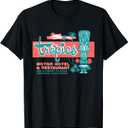 Tropics Motor Hotel / Hawaiian Style / Tiki Bar / 50s Style T-Shirt (Small, Black)