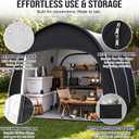 10x10 ft Portable Storage Shed Tent, Outdoor Shed with Floor & Rain Cover, Black
