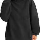 Fisoew Womens Oversized Hoodies Fall Long Sleeve Sweatshirts Casual Loose Lace Y2K Cute Pullover Tops (Black, S)