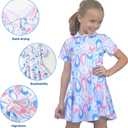 ASEGI Girls' Active Sport Dress – Short Sleeve Performance Golf and Tennis Dress – Summer Casual Athletic Outfit for Active Kids (US, Age, 3 Years, 3-4 Y)