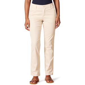 Amazon Essentials Women's Straight-Fit Stretch Twill Chino Pant, Light Tan, 14
