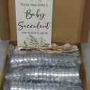 Fulmoon 151 Pcs Baby Shower Favors for Guests Include 1 Greenery Sign 50 Watch Baby Grow Succulent Tags 50 Small Metal Bucket with 50 Succulent Stickers for Guests