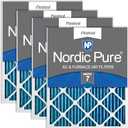 Nordic Pure 20x20x1 (Actual Size: 19 1/2 x 19 1/2 x 3/4) Pleated MERV 7 Air Filters 4 Pack