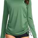 SANTINY Women's UPF50+ Rash Guard SPF Long Sleeve Swimsuits Top UV Sun Protection Swim Shirts for Woman (Green, M)