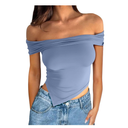 Asymmetrical Y2k Summer Cute Off Shoulder Tops Women Going Out Short Sleeve Crop Top Shirts 2025 Slim Fit Clothes