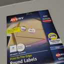 Avery Matte White Round Labels, Sure Feed Technology, Permanent Adhesive, 1-1/2", 400 Labels (8293)