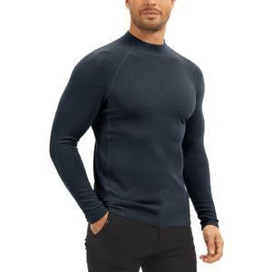 MEETYOO Thermal Compression Shirts for Men Long Sleeve Running Undershirt Turtleneck Base Layer for Winter Cold Weather