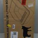 UPSKY Stainless Steel Cat Litter Box with Lid, XL Large Metal Litter Box for Large Breeds, Enclosed Kitty Litter Pan with High Sides, Leak-Proof & Non-Stick, Easy to Clean, Scoop and Mat Included