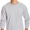 Hanes Men's Beefy Long Sleeve Shirt, 1 or 2 Pack (Gray, M)