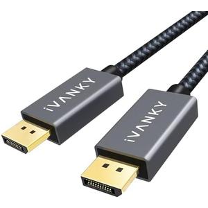 IVANKY Display Port Cable 10ft, Display Port Cord, [4K@60Hz, 2K@165Hz, 2K@144Hz], Gold-Plated Braided High Speed DP to DP Cable 10ft, DisplayPort 1.2 Cord for Gaming Monitor, TV, PC, Laptop